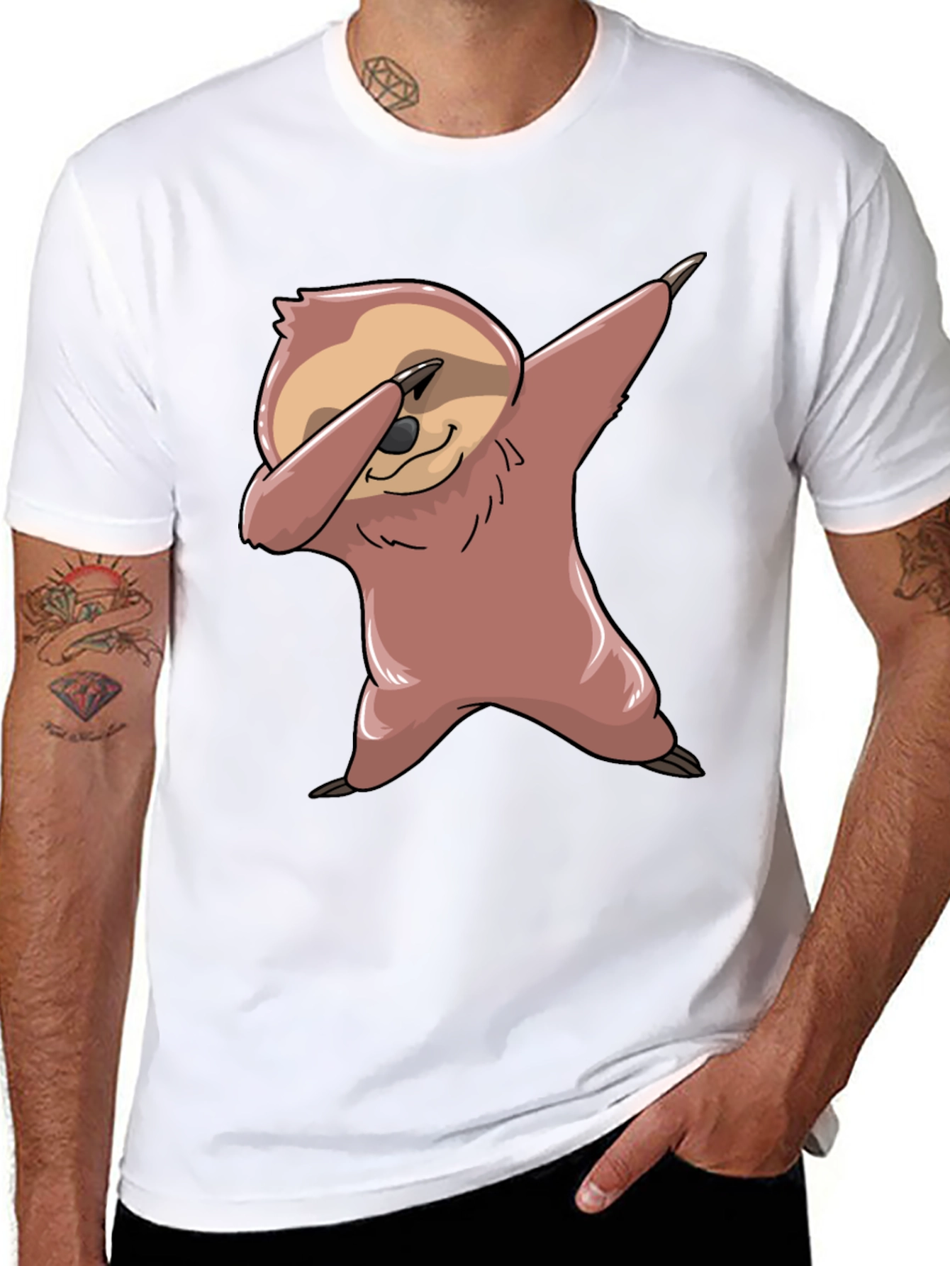 Dabbing Sloth Graphic Tee - Funny & Trendy!