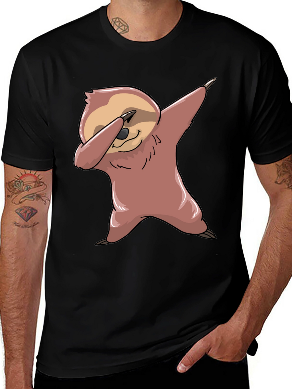 Dabbing Sloth Graphic Tee - Funny & Trendy!