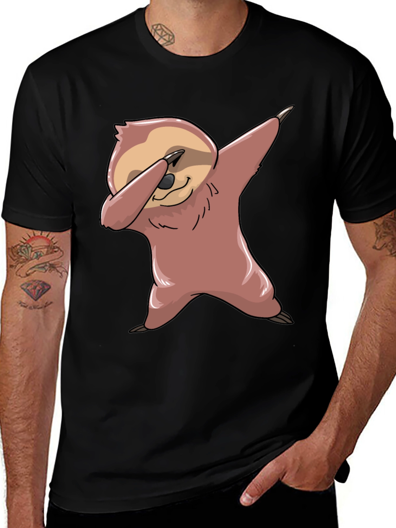 Dabbing Sloth Graphic Tee - Funny & Trendy!