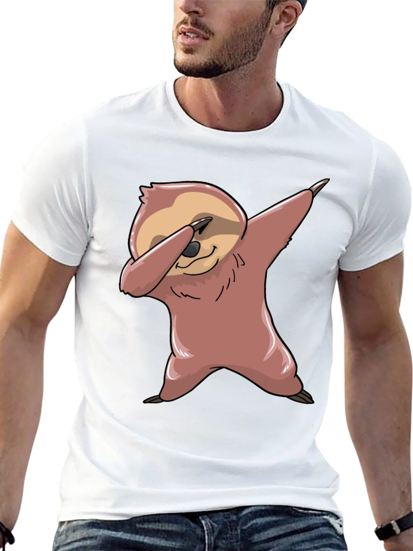 Dabbing Sloth Graphic Tee - Funny & Trendy!