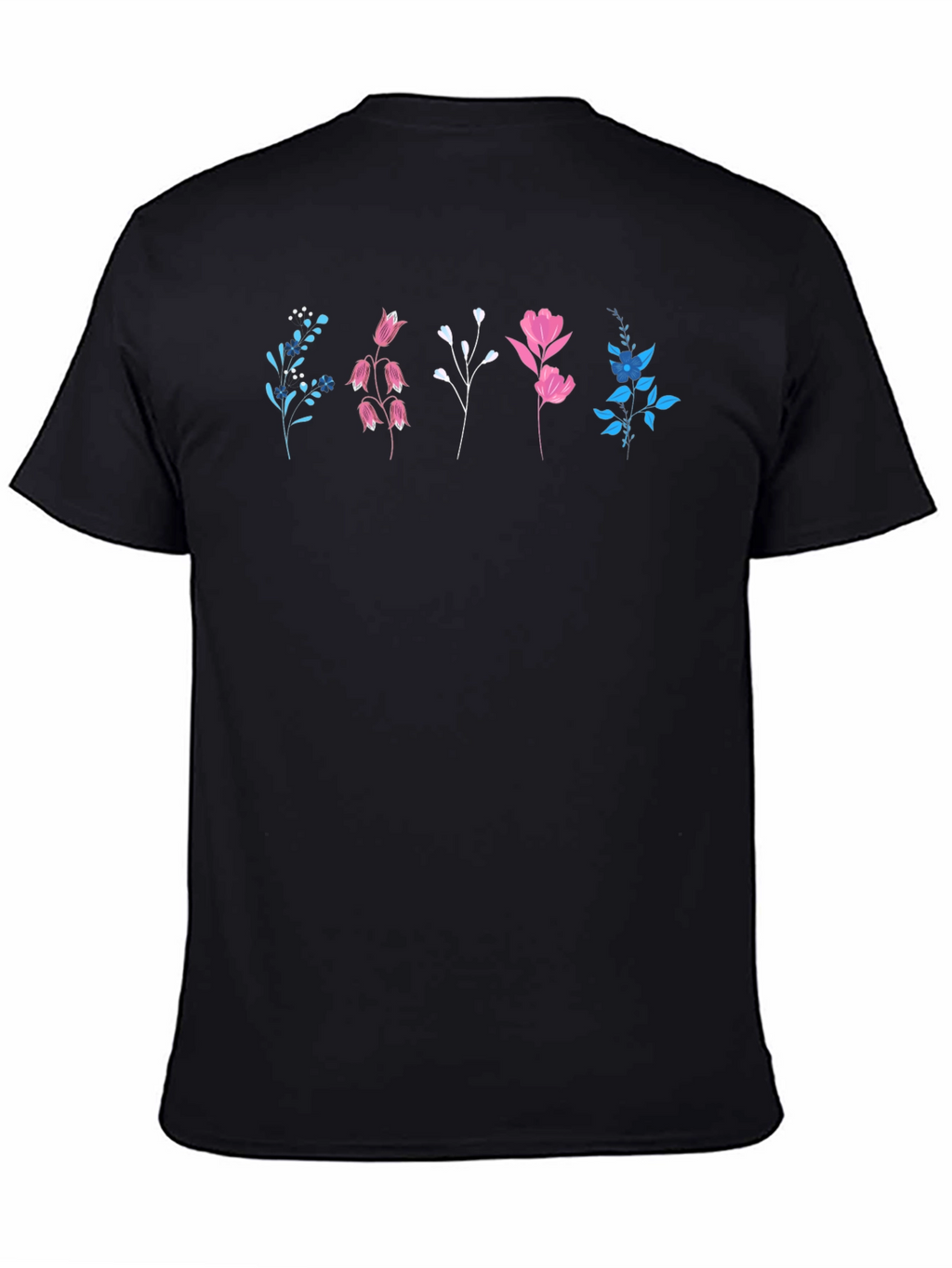 Floral Print Black T-Shirt - Casual Style
