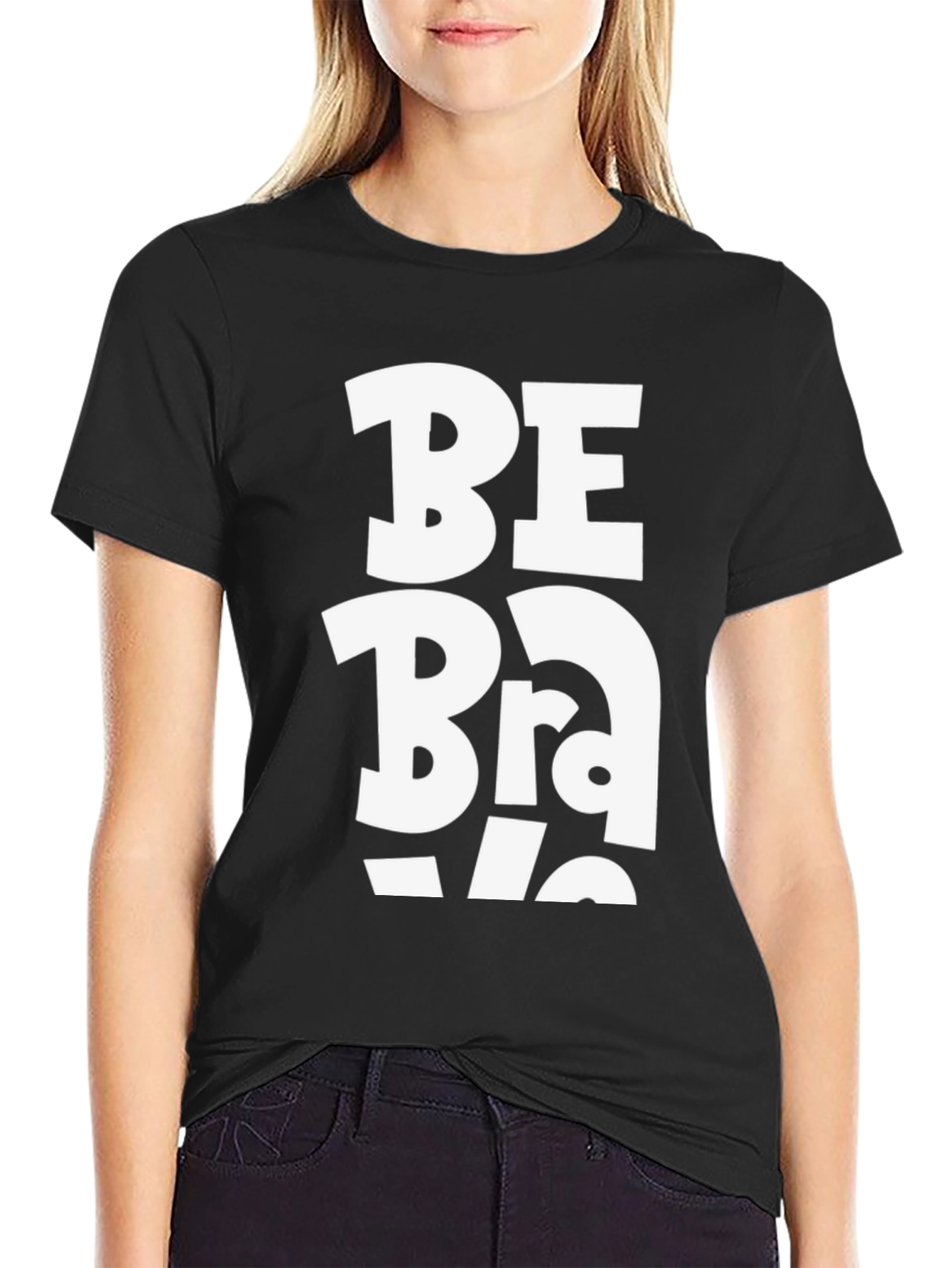 Be Brave Graphic Tee - Black Cotton Casual Shirt