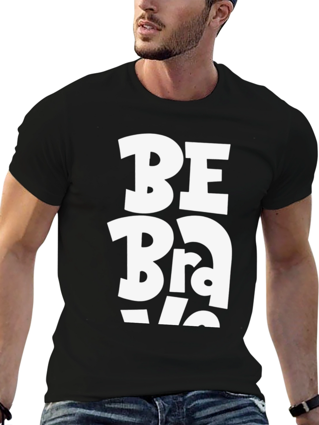Be Brave Graphic Tee - Black Cotton Casual Shirt