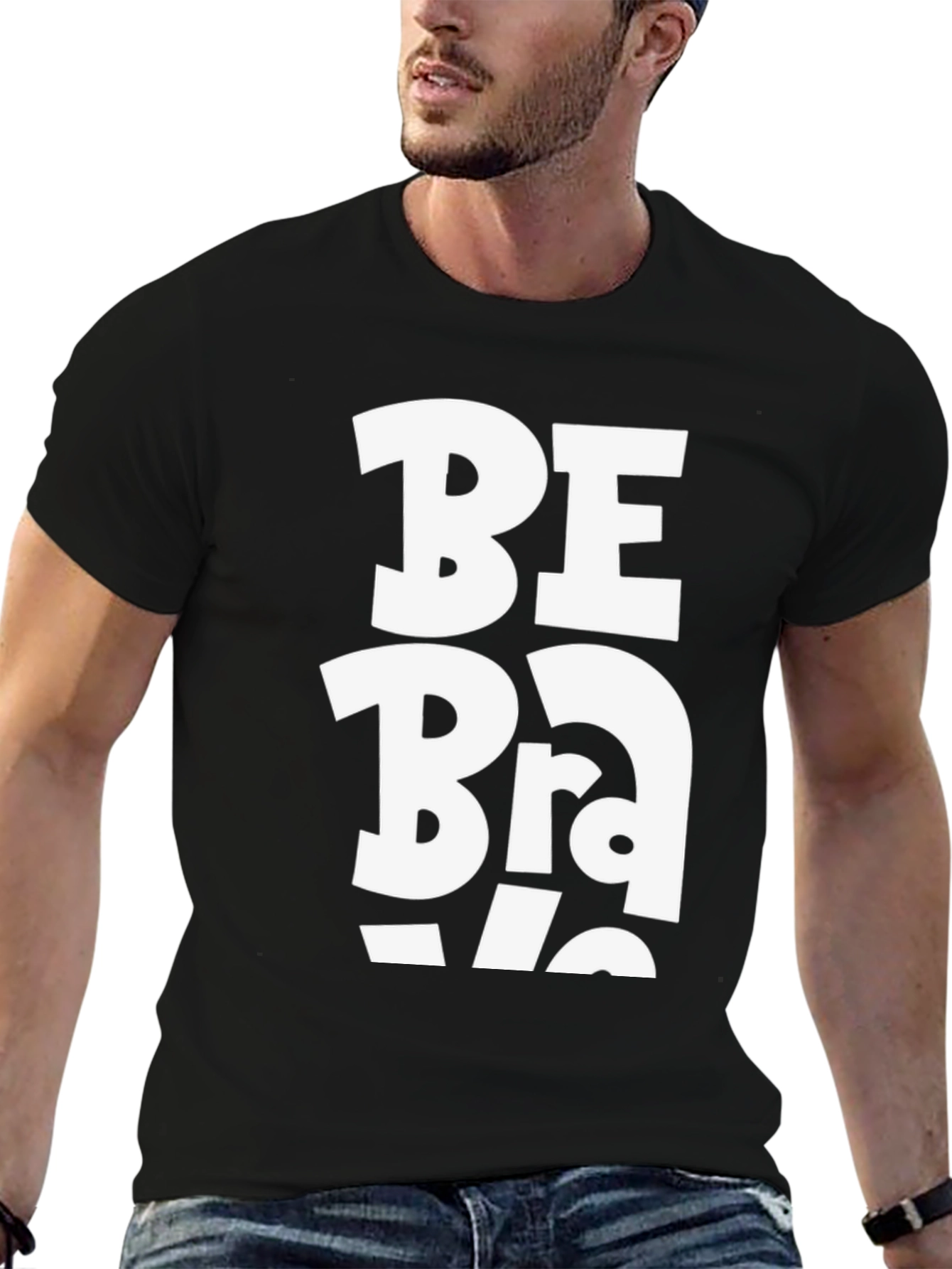 Be Brave Graphic Tee - Black Cotton Casual Shirt