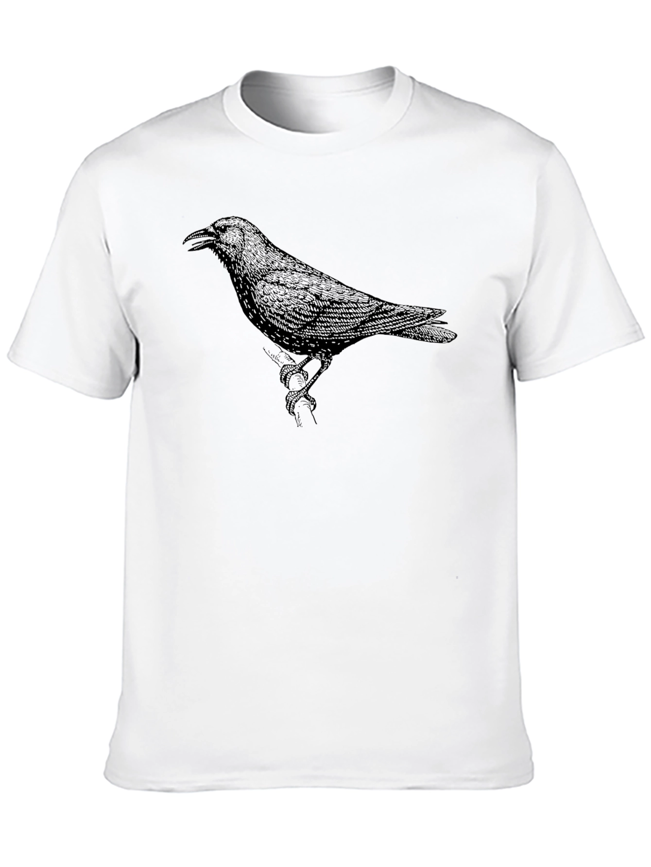 Raven Graphic Print Crew Neck T-Shirt