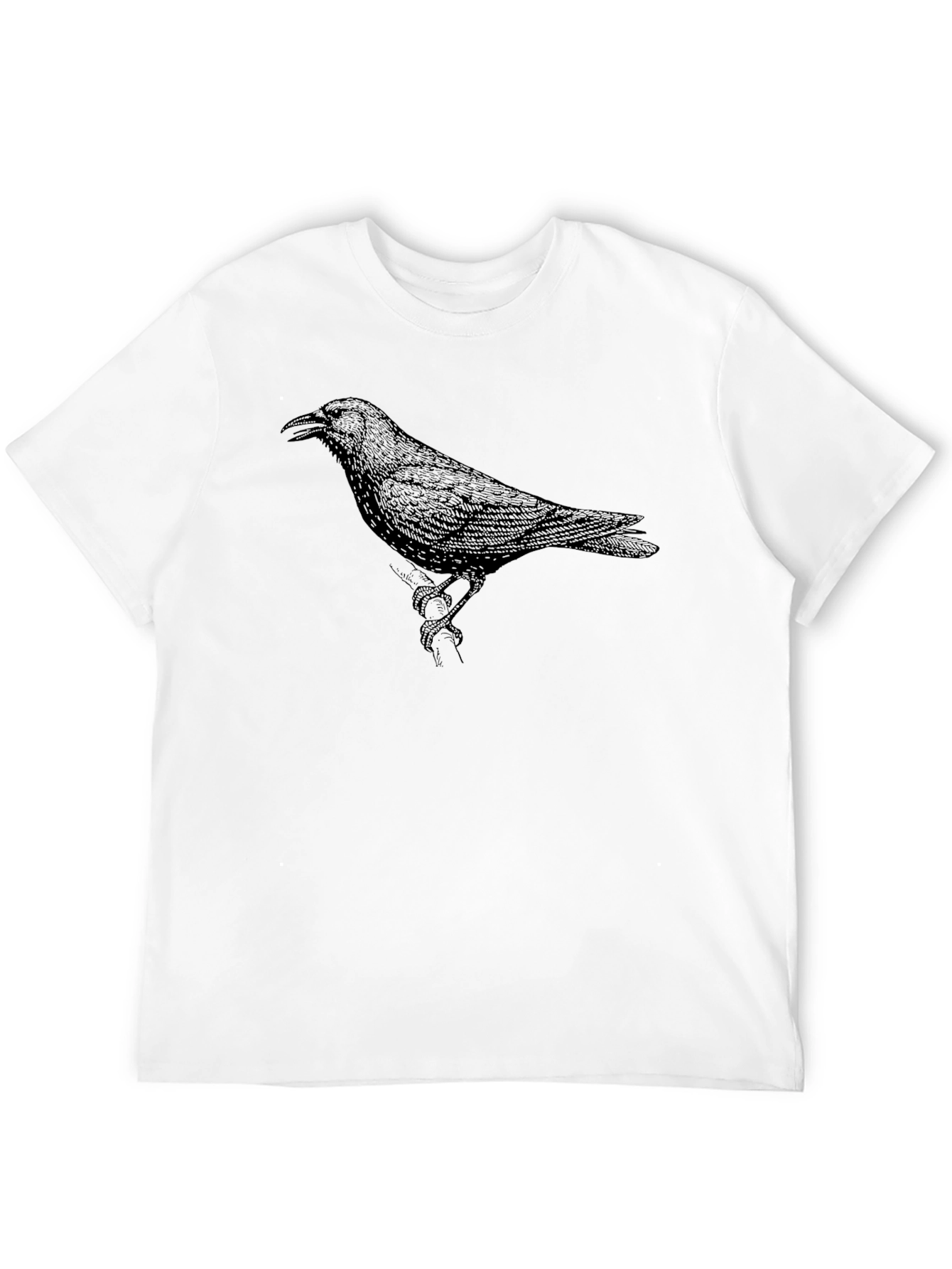Raven Graphic Print Crew Neck T-Shirt