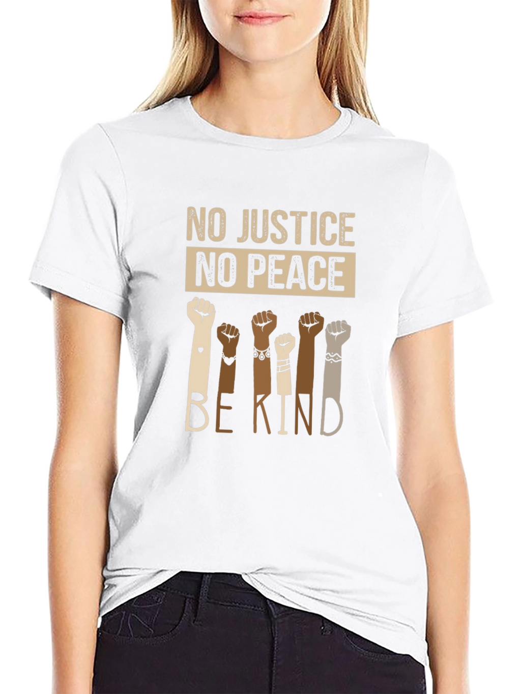 Equality T-Shirt: No Justice No Peace Be Kind