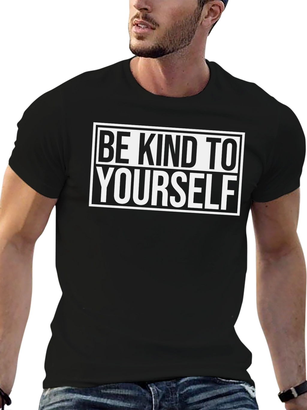 Be Kind To Yourself Black Graphic Tee