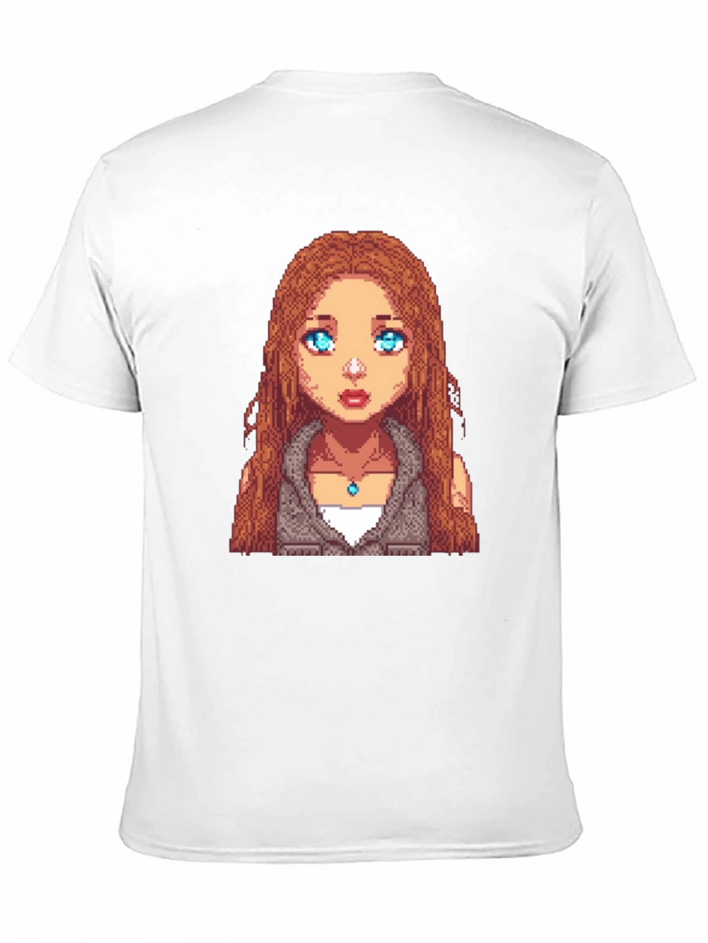 Pixel Art Girl Graphic Tee - Unisex Black T-Shirt