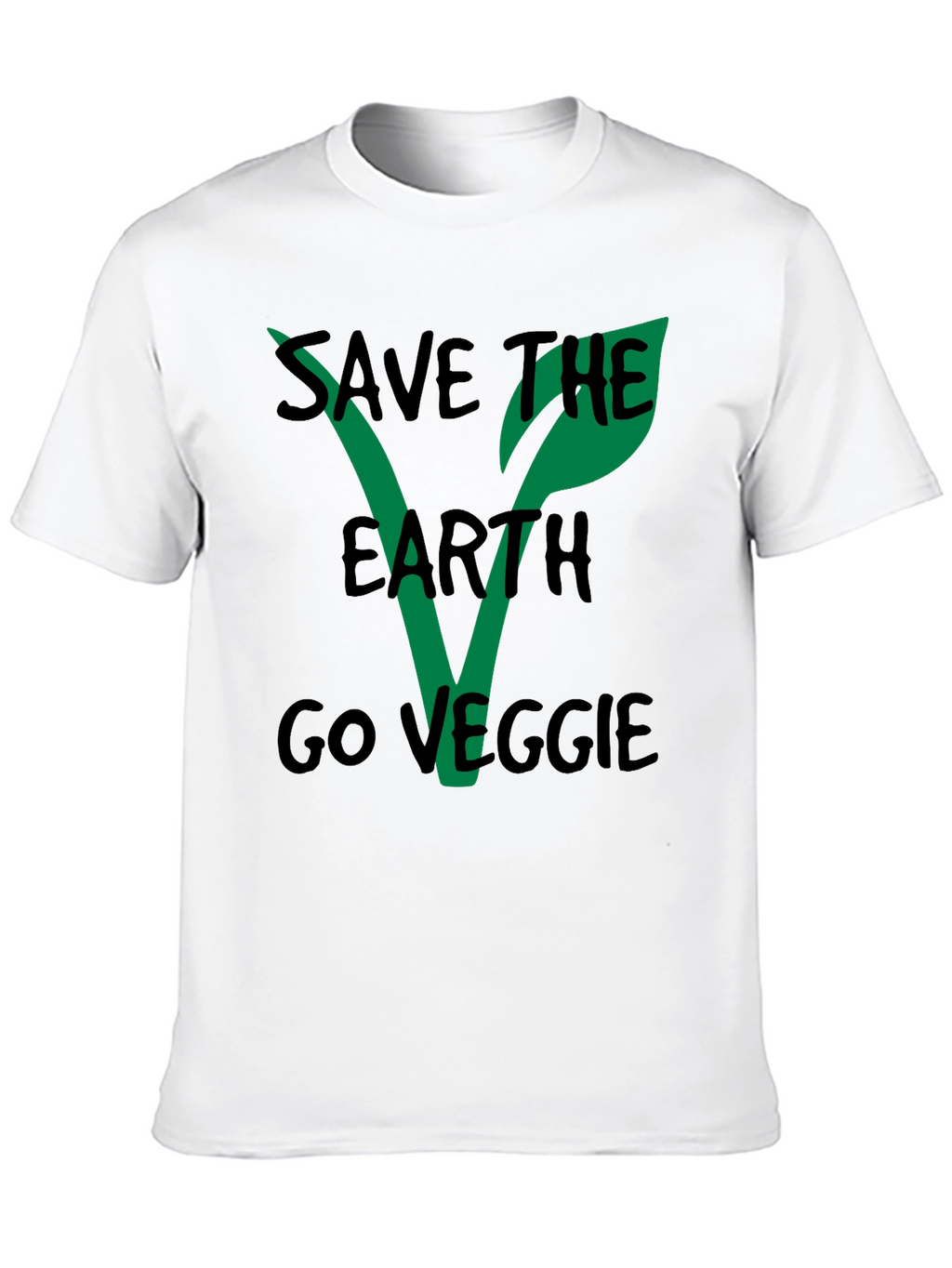 Save the Earth Go Veggie Black T-Shirt