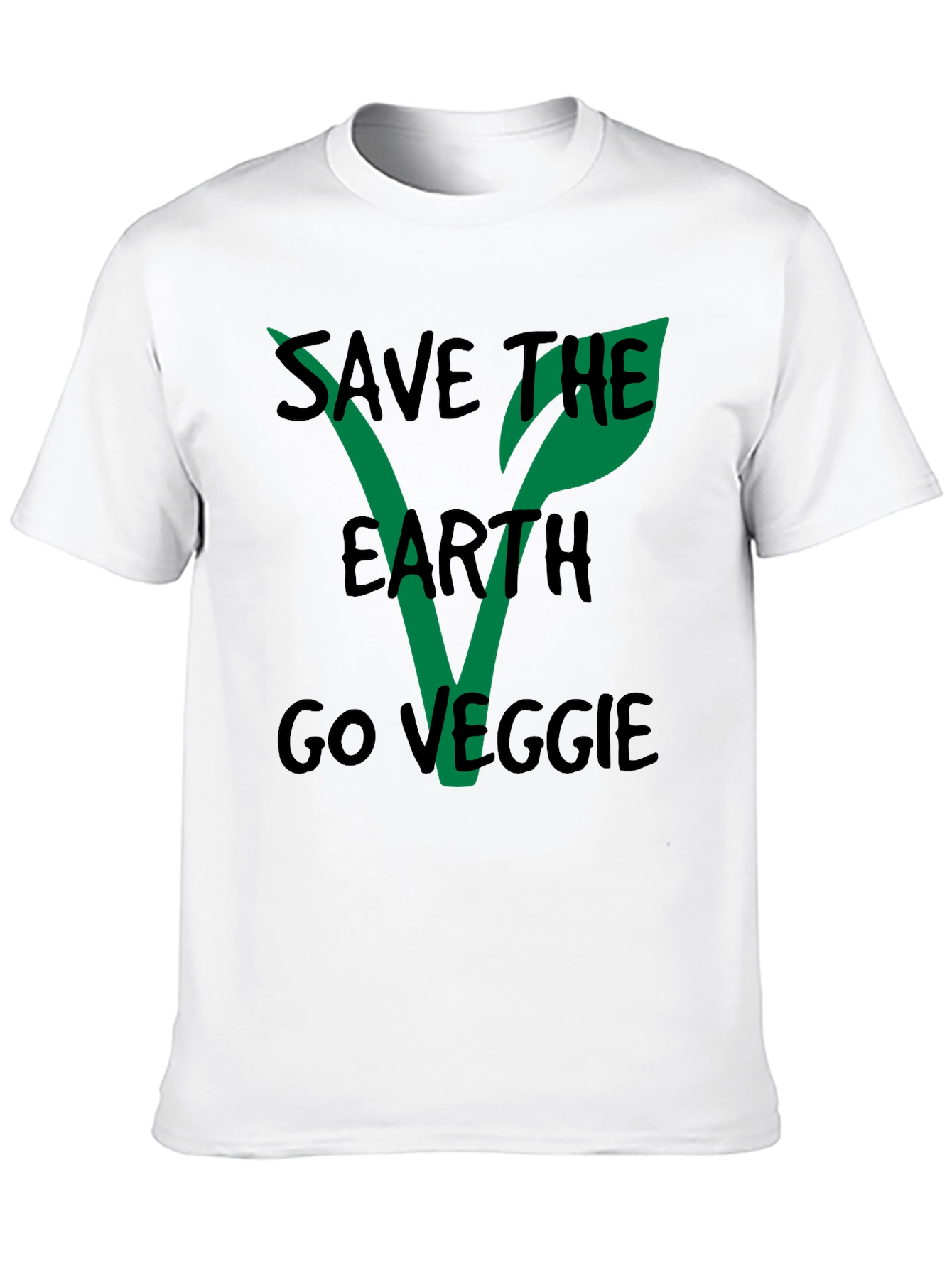 Save the Earth Go Veggie Black T-Shirt