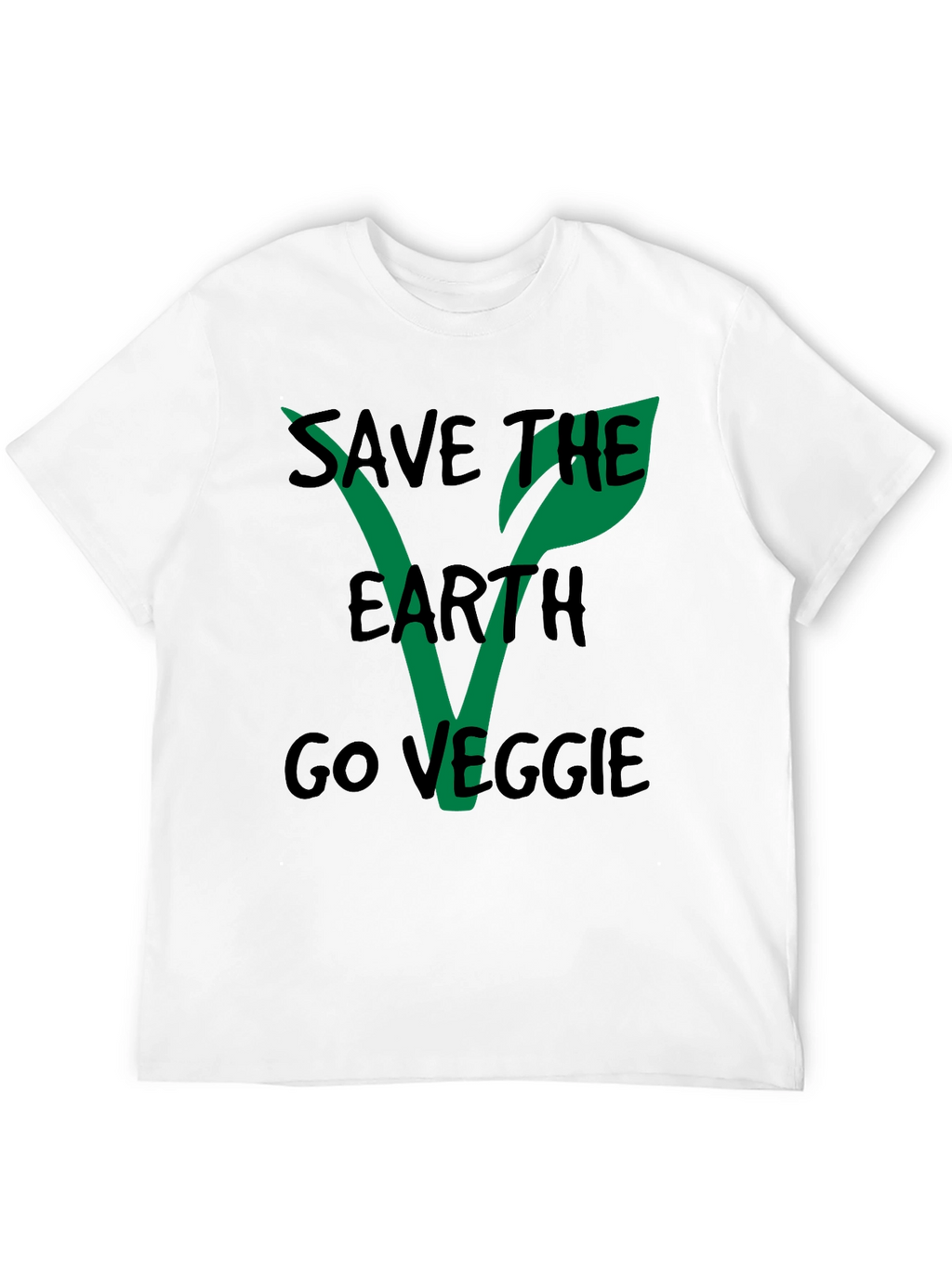 Save the Earth Go Veggie Black T-Shirt