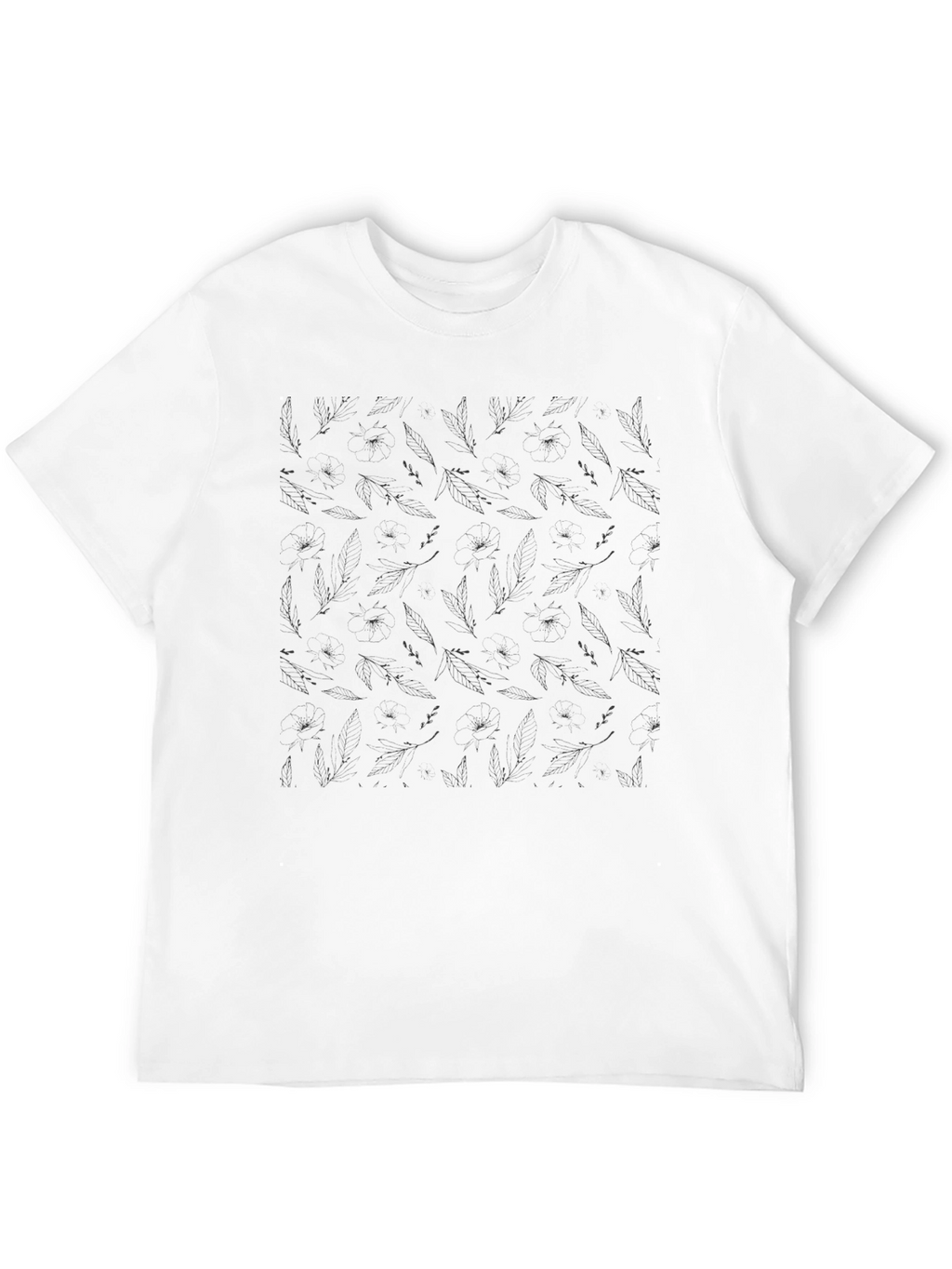 Mens Black Crew Neck T-Shirt with Subtle Pattern
