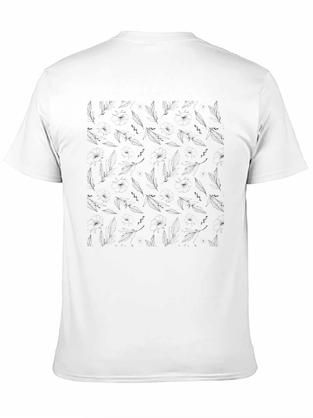 Mens Black Crew Neck T-Shirt with Subtle Pattern