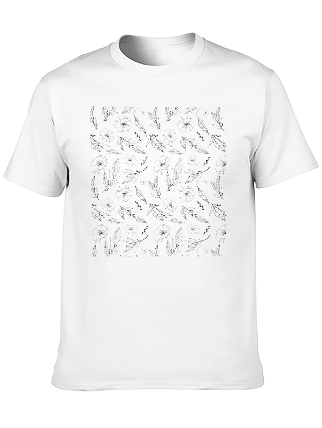 Mens Black Crew Neck T-Shirt with Subtle Pattern