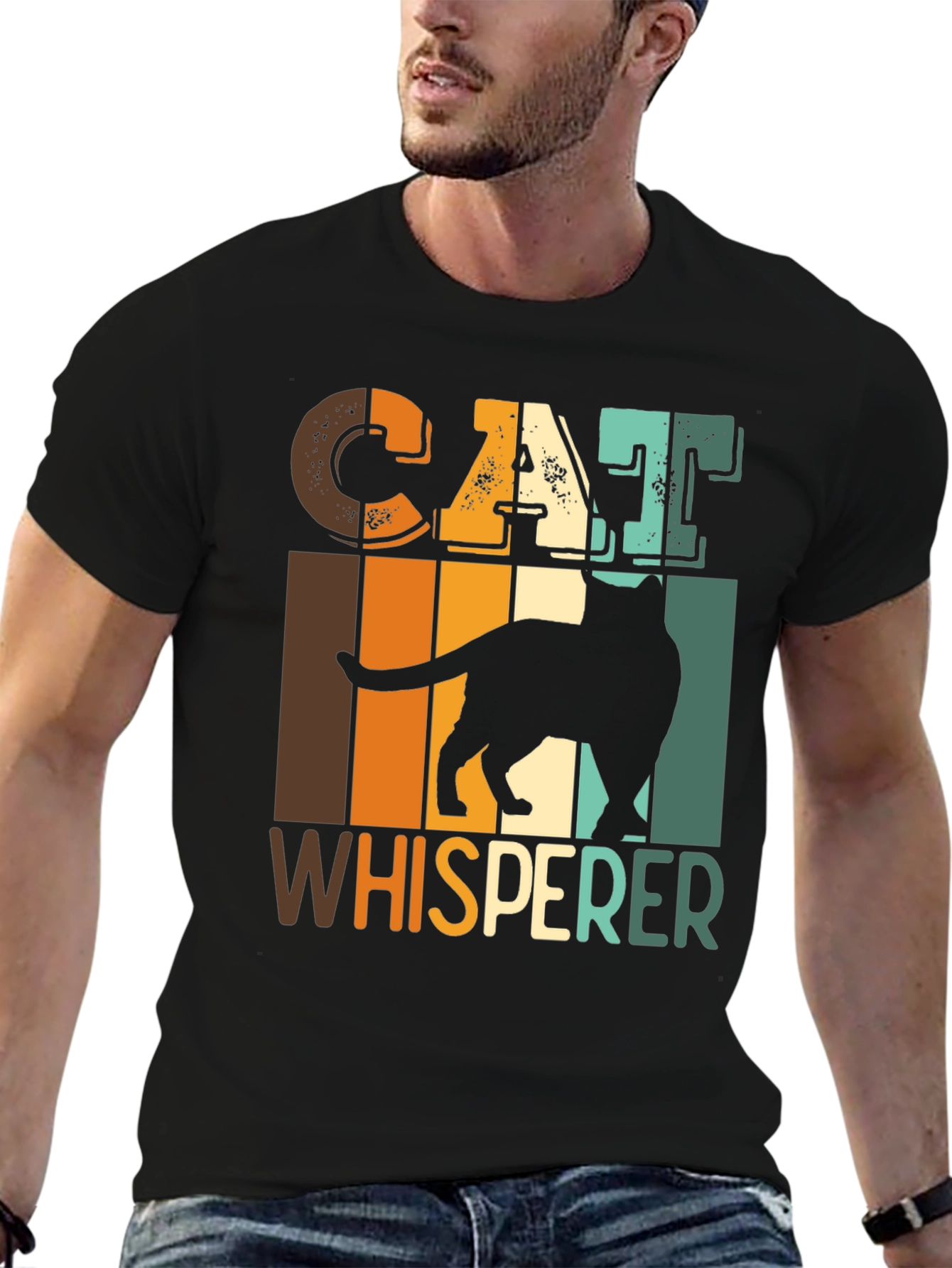 Cat Whisperer Graphic Tee - Retro Style