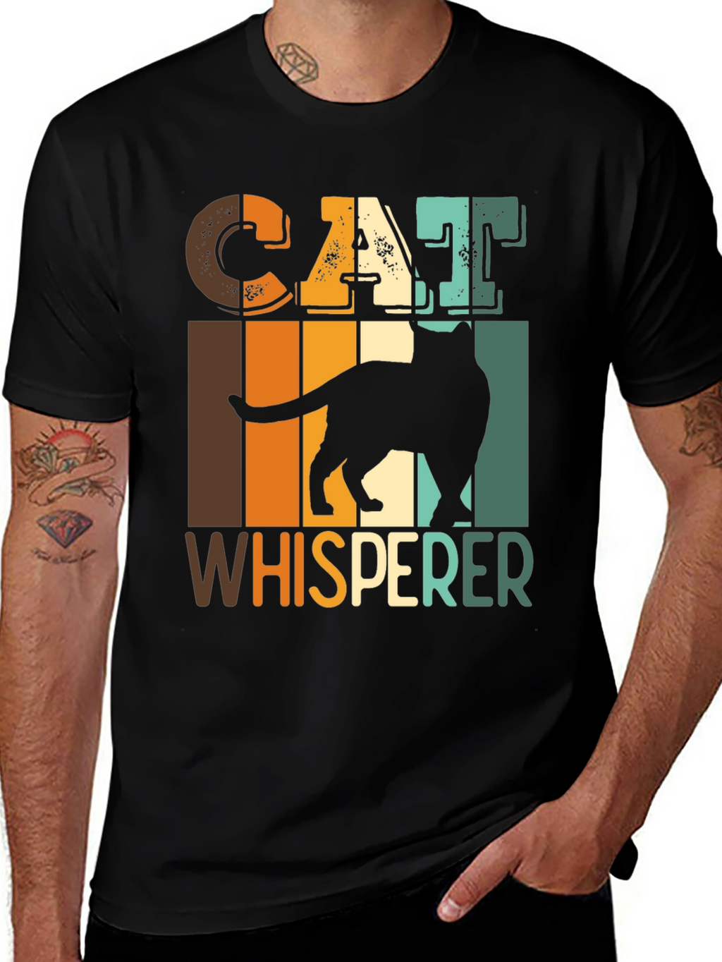 Cat Whisperer Graphic Tee - Retro Style