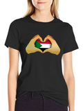 Sudan Heart Hands T-Shirt - Black Cotton Tee