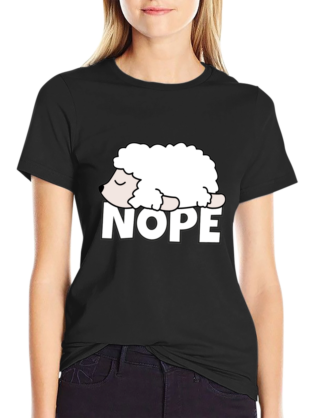 Nope Sheep Graphic Tee - Lazy Humor T-Shirt