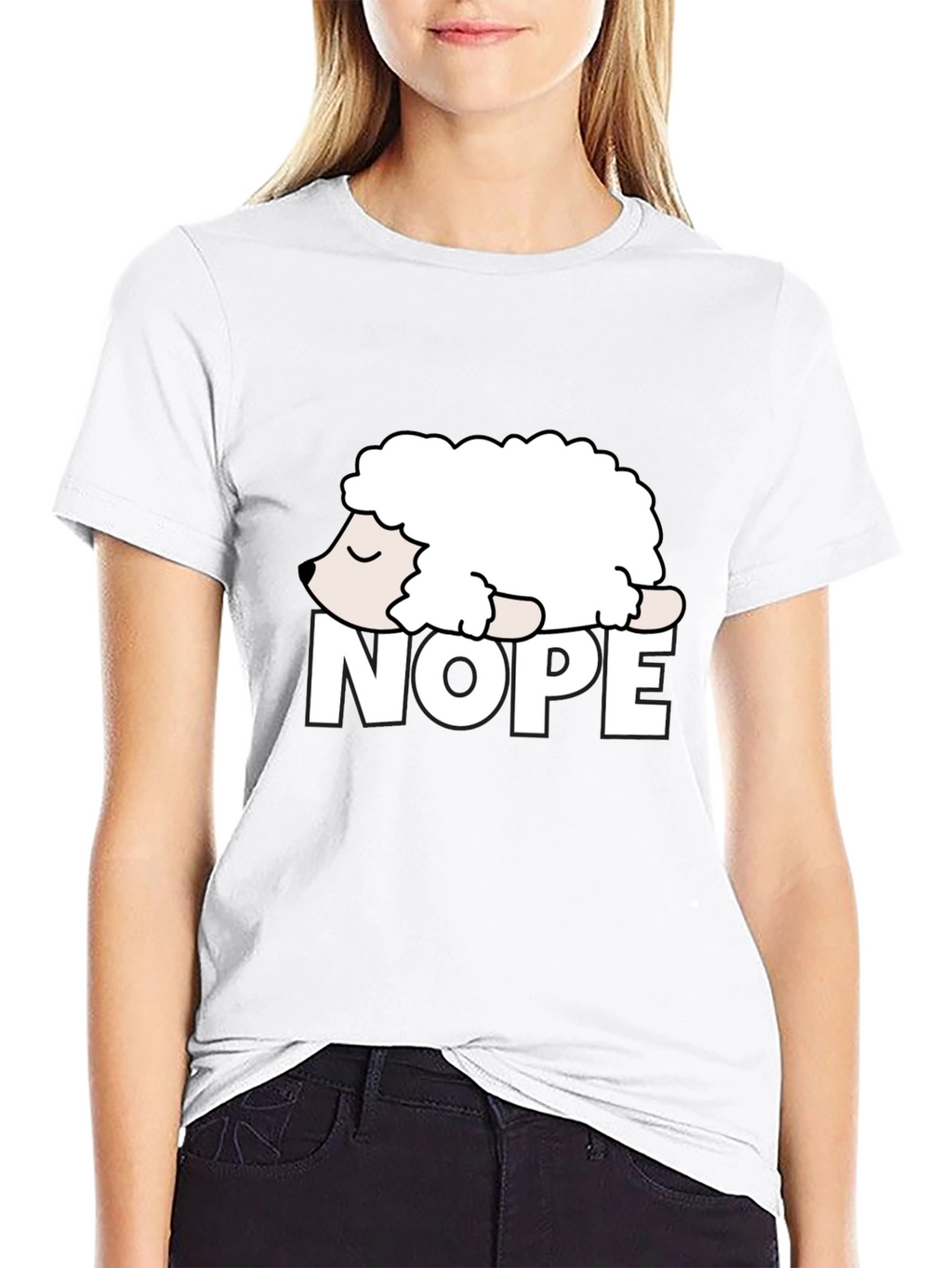 Nope Sheep Graphic Tee - Lazy Humor T-Shirt