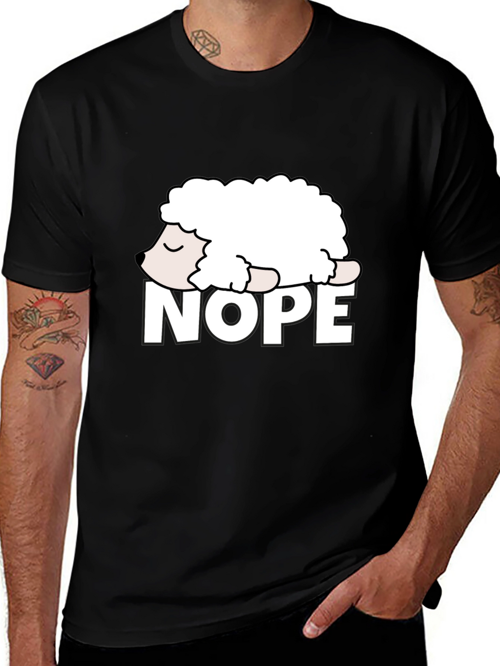 Nope Sheep Graphic Tee - Lazy Humor T-Shirt
