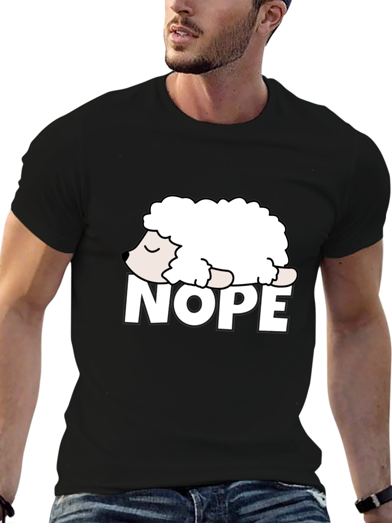 Nope Sheep Graphic Tee - Lazy Humor T-Shirt