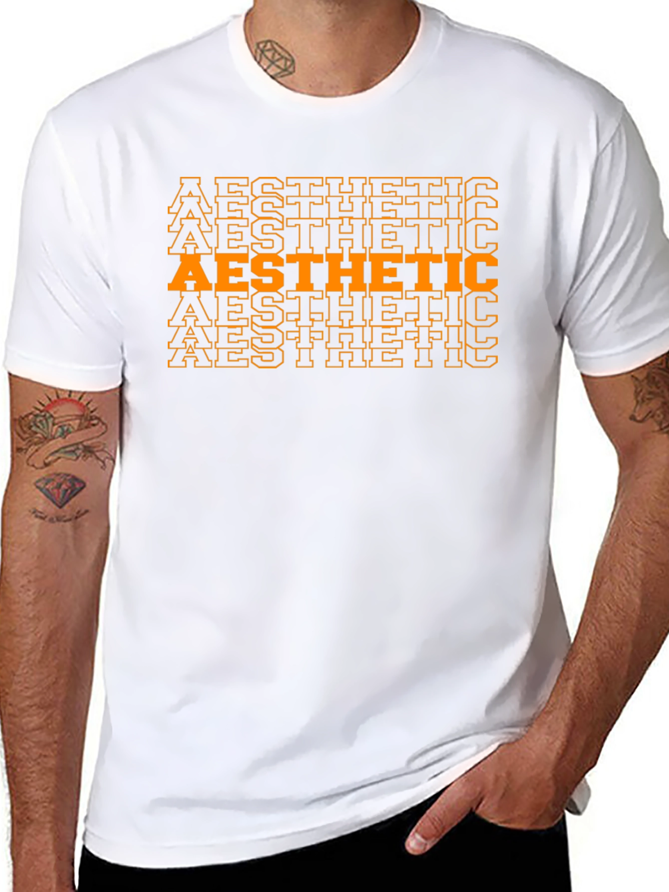Aesthetic Stacked Graphic Tee - Modern Style