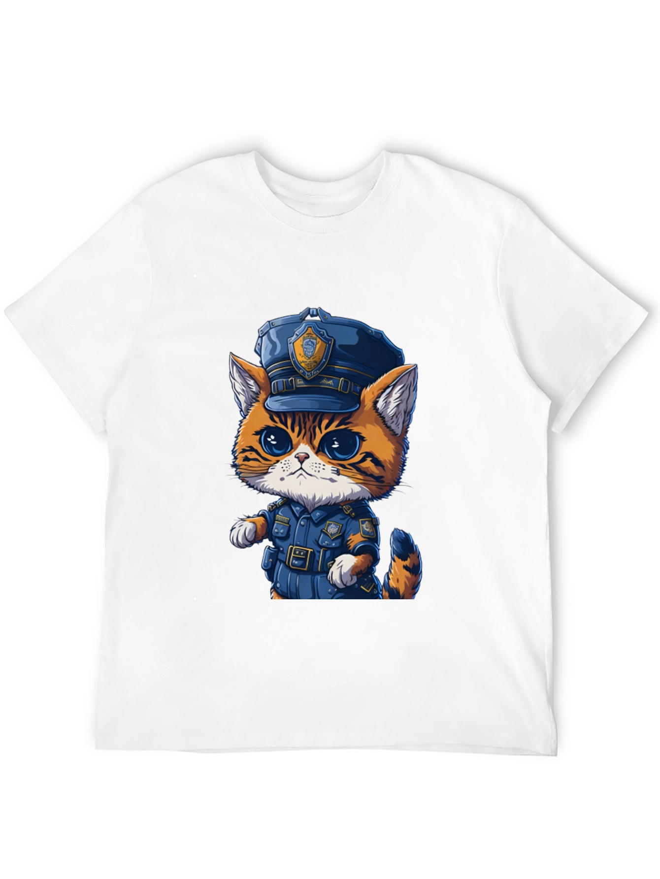 Cartoon Cat Police T-Shirt - Unisex Graphic Tee