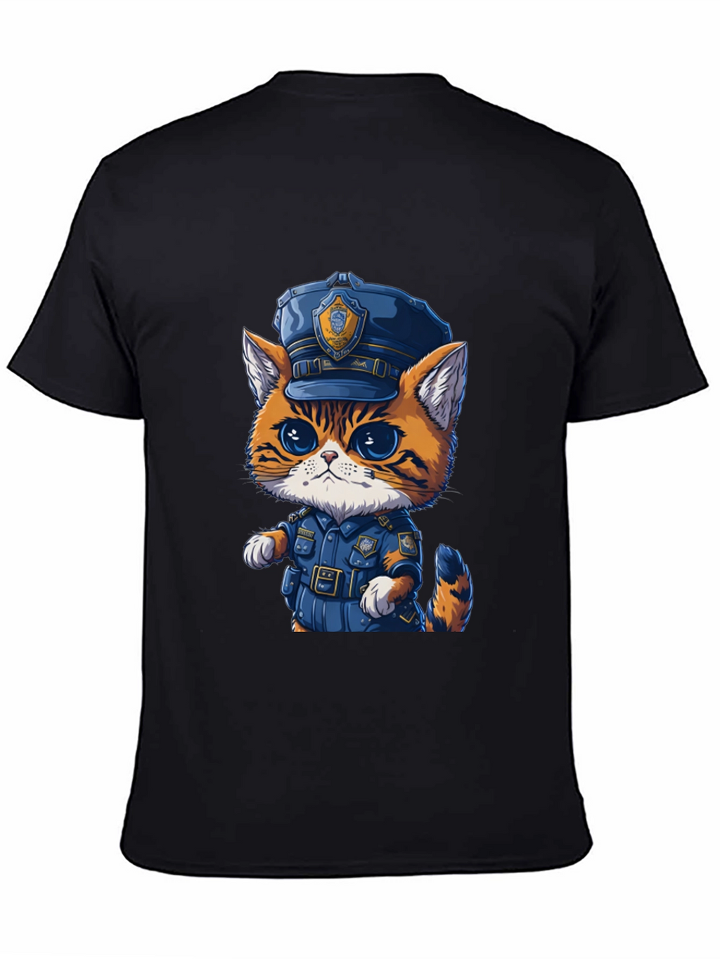 Cartoon Cat Police T-Shirt - Unisex Graphic Tee