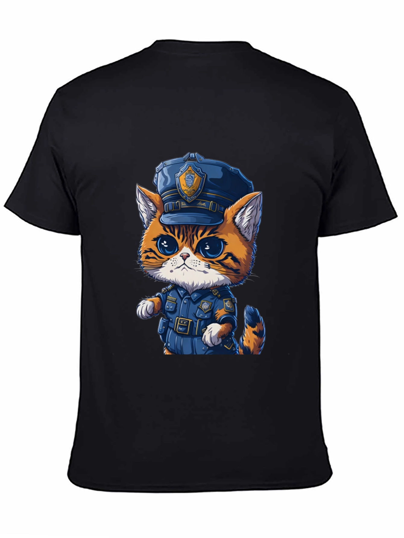 Cartoon Cat Police T-Shirt - Unisex Graphic Tee
