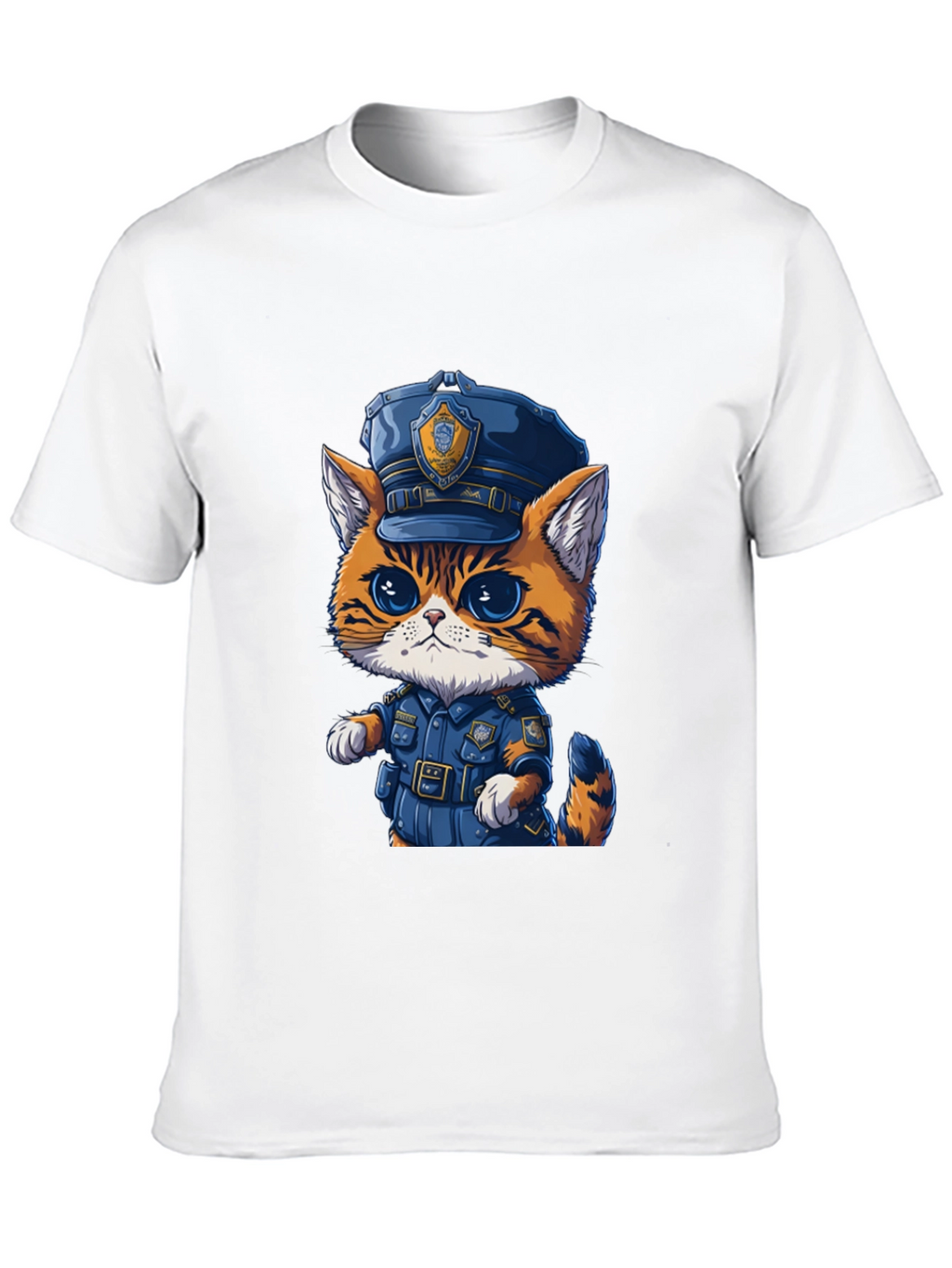 Cartoon Cat Police T-Shirt - Unisex Graphic Tee