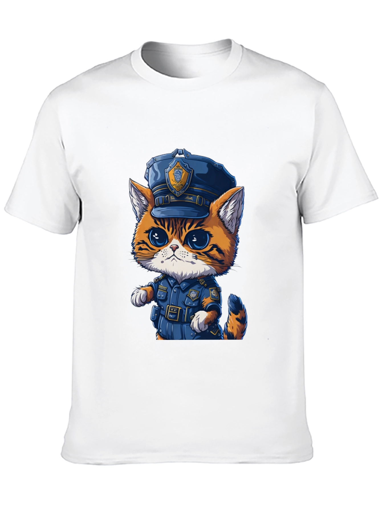 Cartoon Cat Police T-Shirt - Unisex Graphic Tee