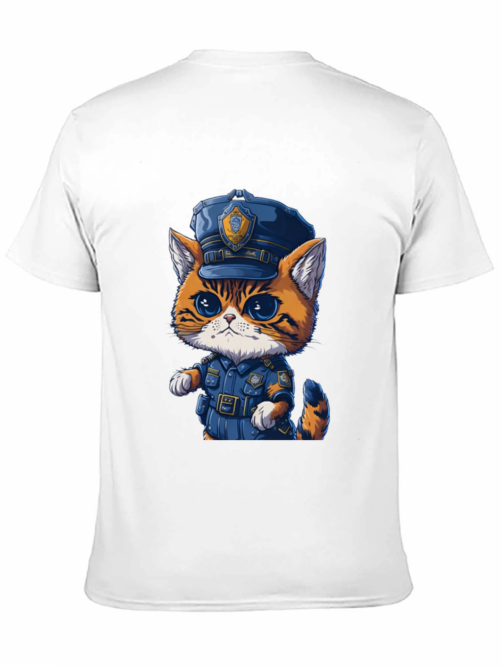 Cartoon Cat Police T-Shirt - Unisex Graphic Tee