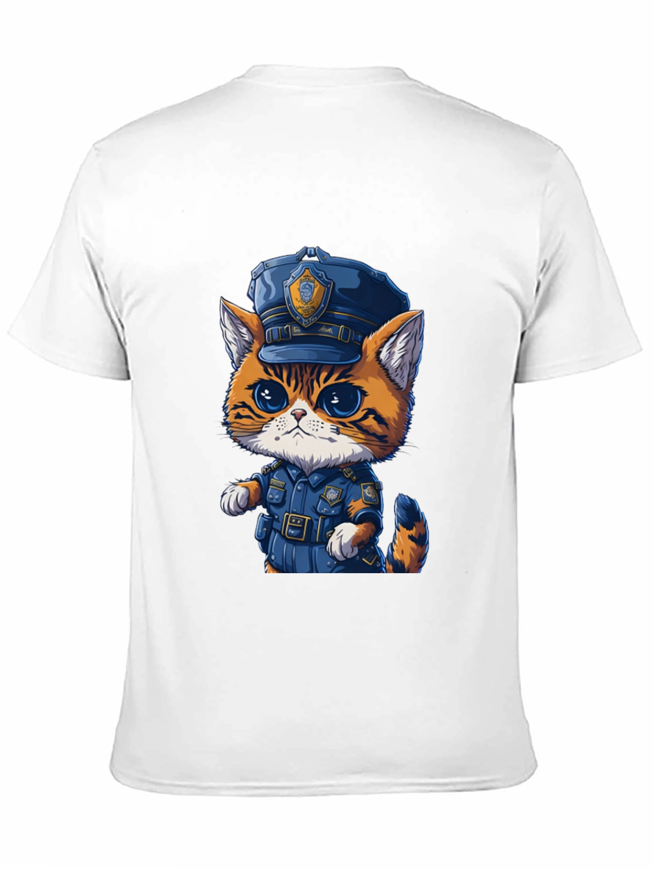 Cartoon Cat Police T-Shirt - Unisex Graphic Tee