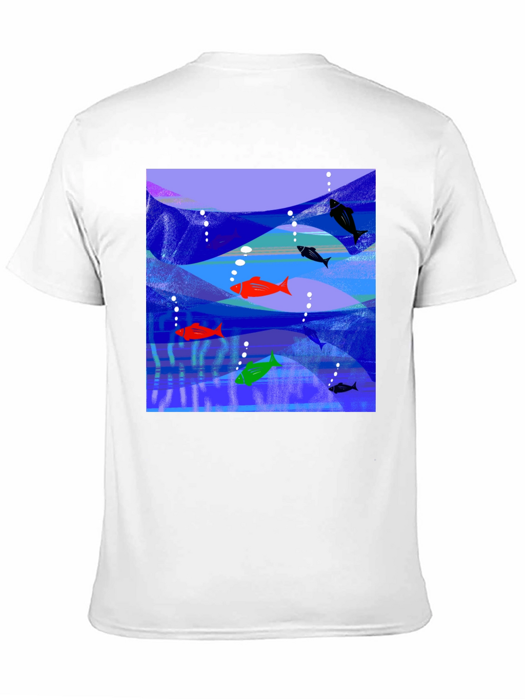 Aquatic Fish Graphic Tee - Mens Black T-Shirt
