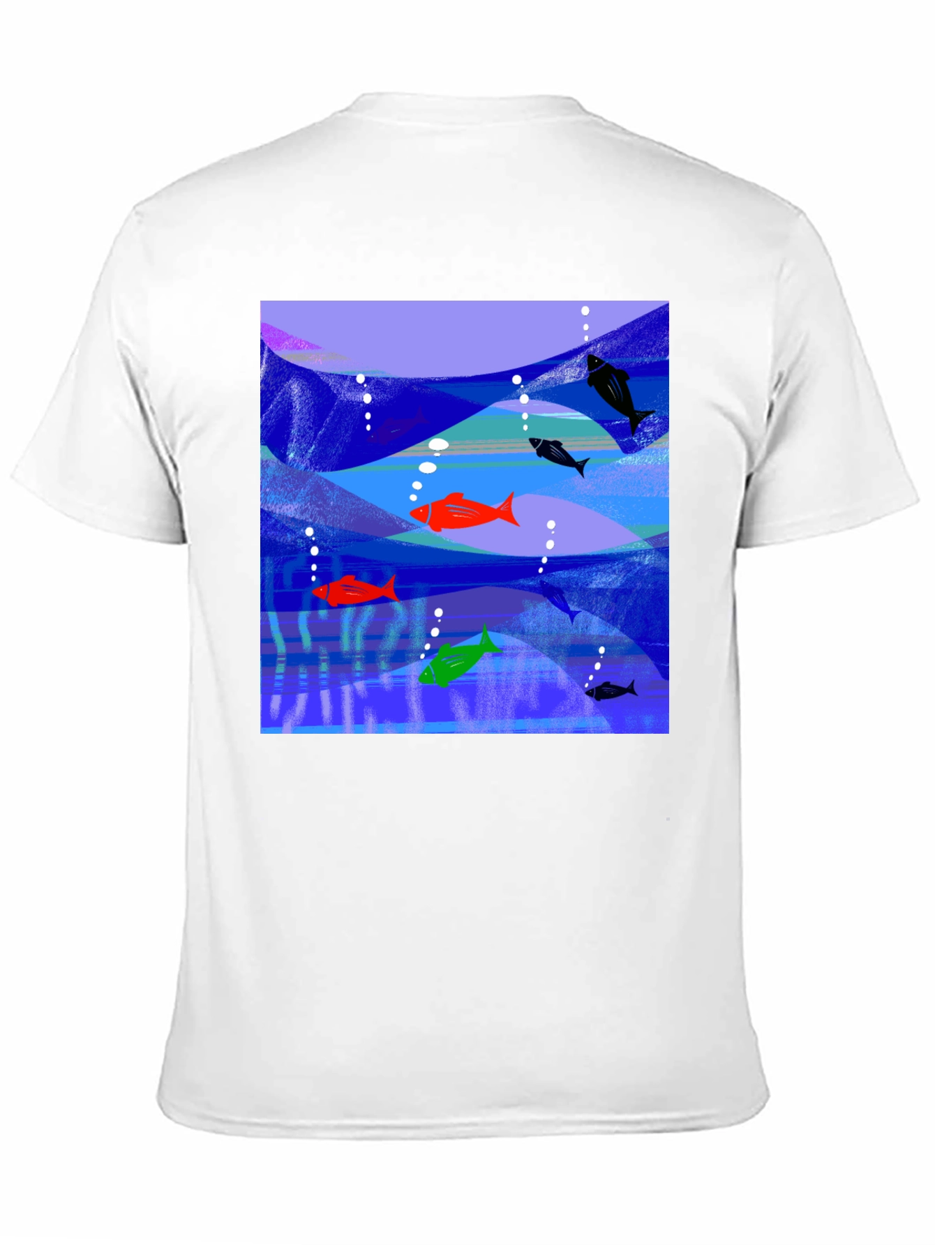 Aquatic Fish Graphic Tee - Mens Black T-Shirt