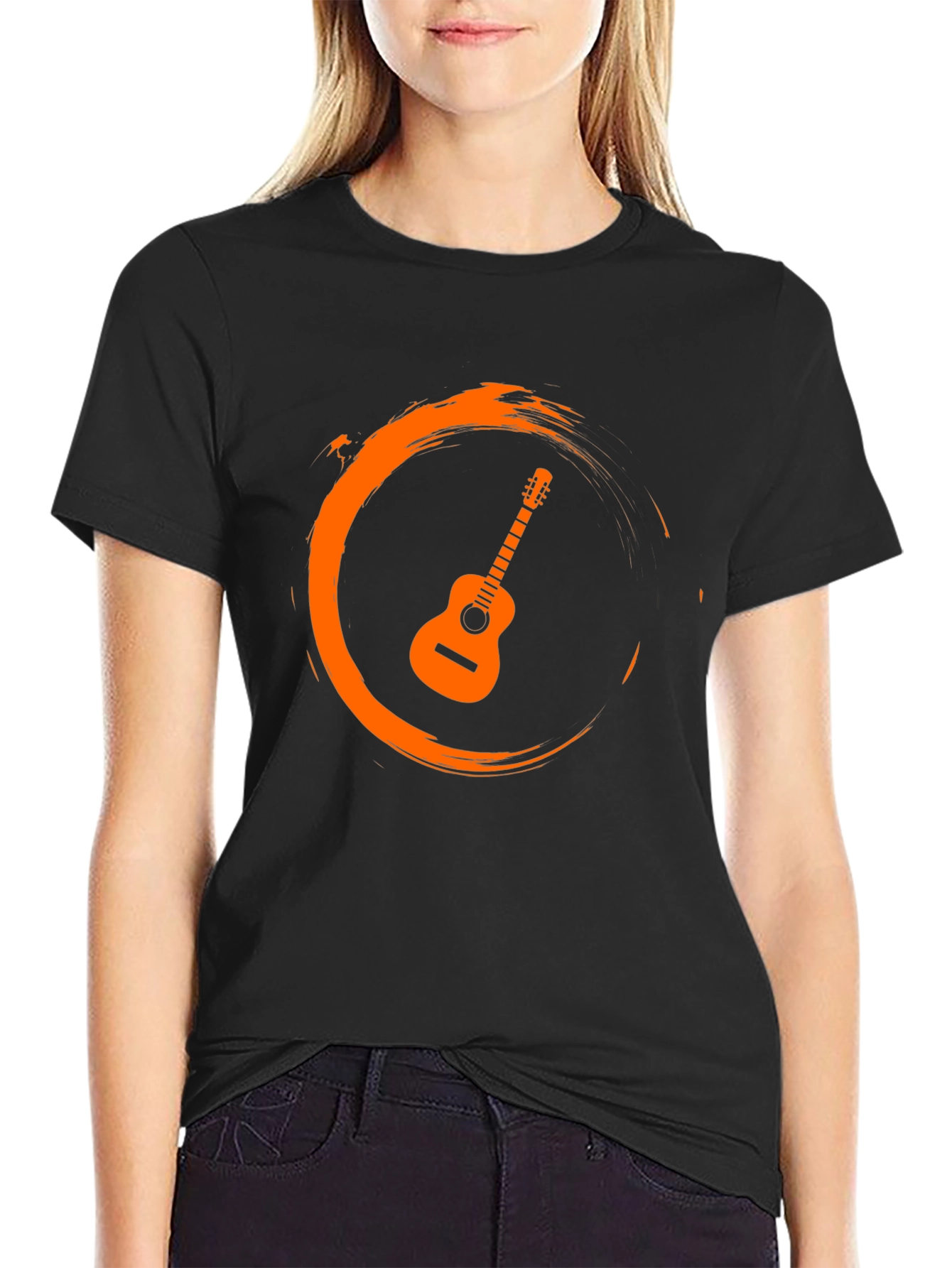 Guitar Circle Graphic Tee - Stylish Musician Shirt