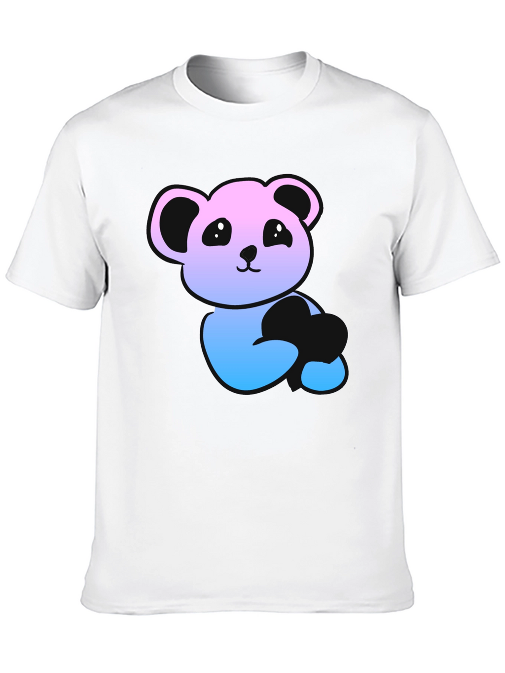 Panda Gradient Graphic T-Shirt - Mens Black Tee
