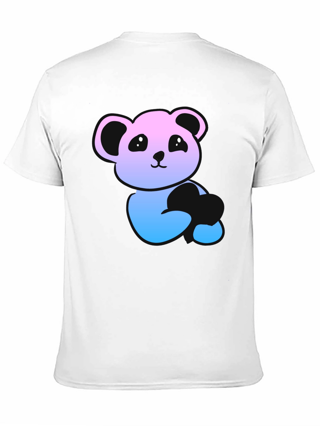 Panda Gradient Graphic T-Shirt - Mens Black Tee