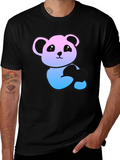 Panda Gradient Graphic T-Shirt - Mens Black Tee