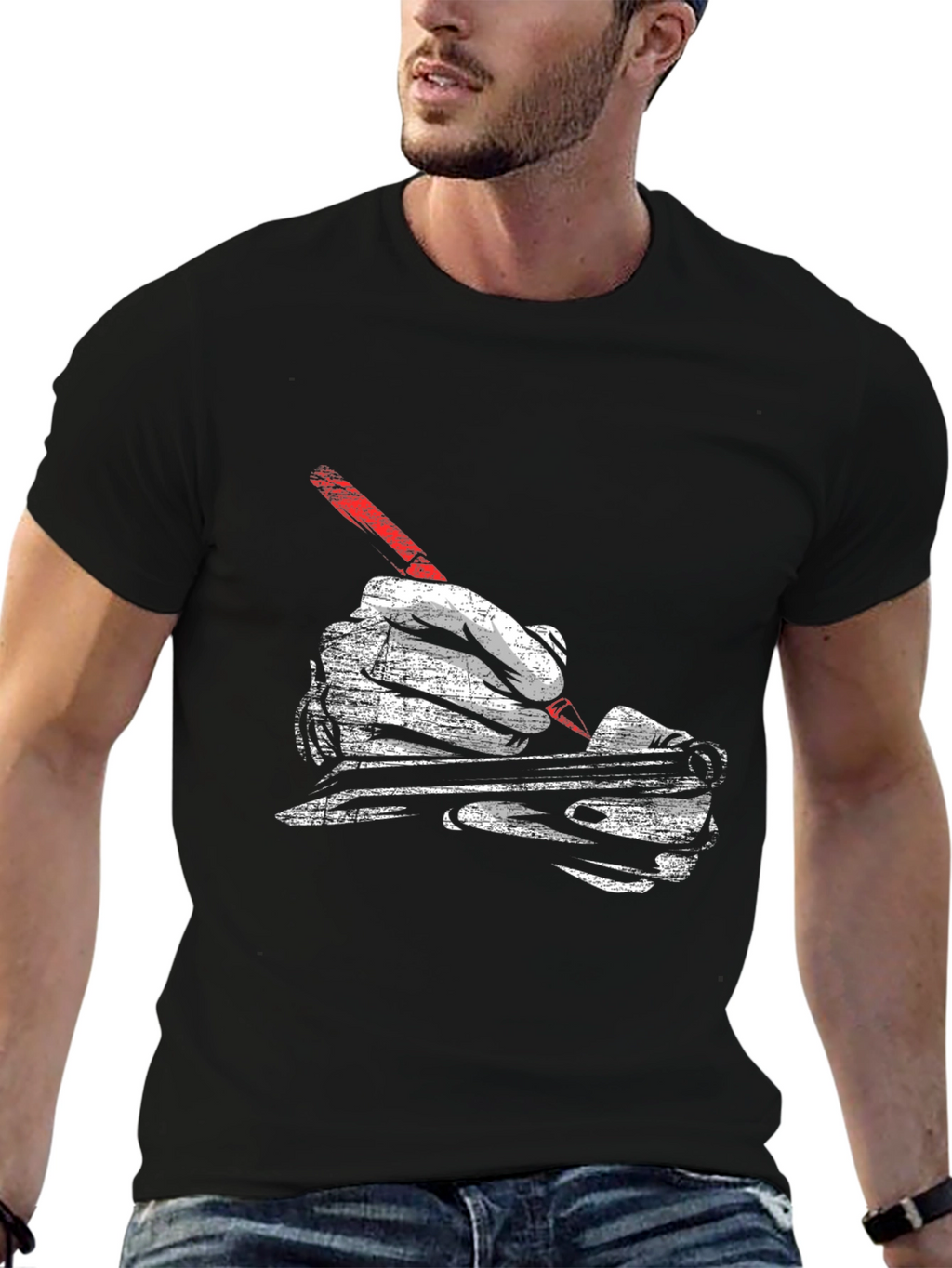 Sketch Artist Hand T-Shirt - Creative Graphic Tee