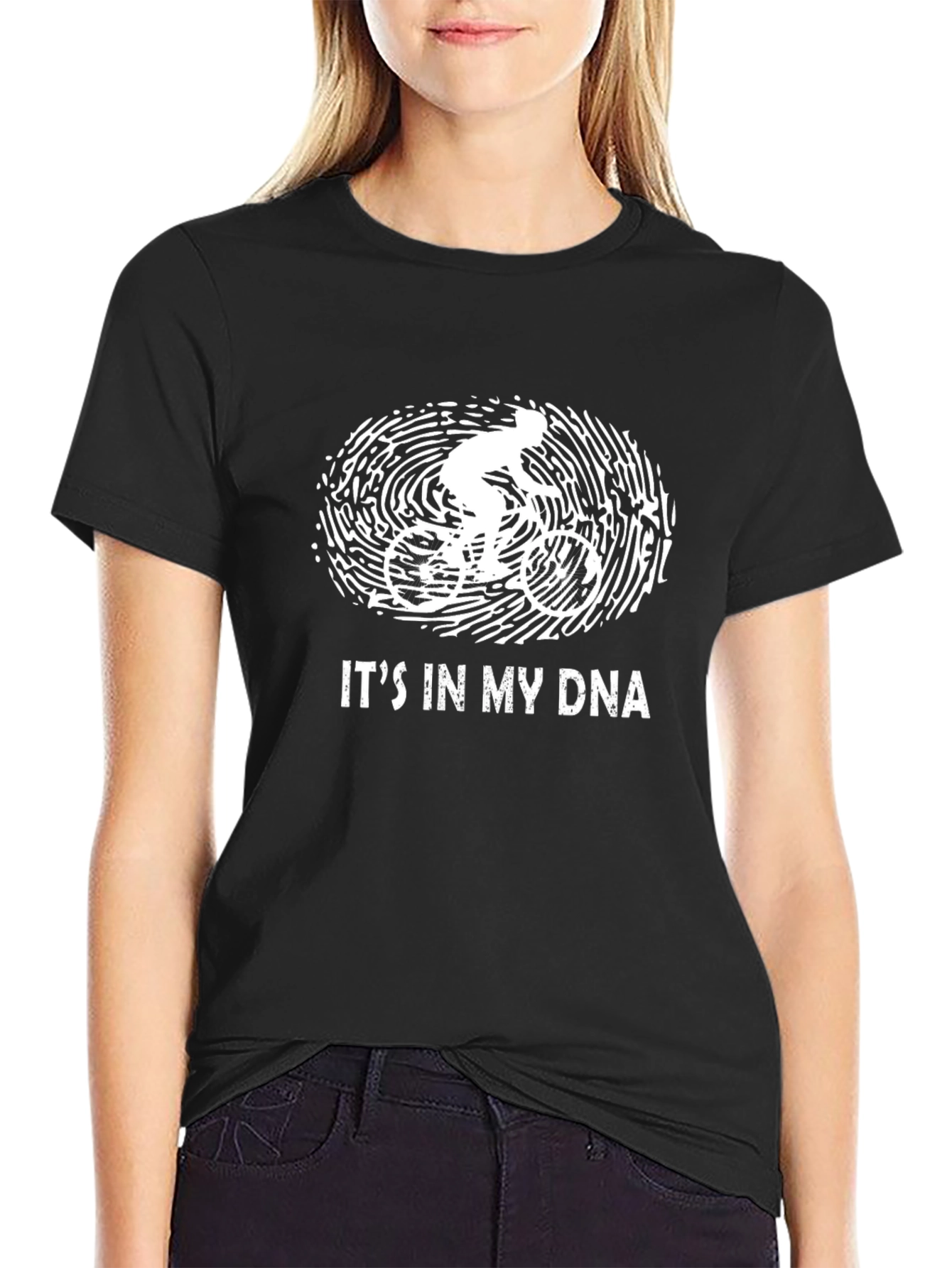 Cyclist DNA Graphic Tee - Black Cotton T-Shirt