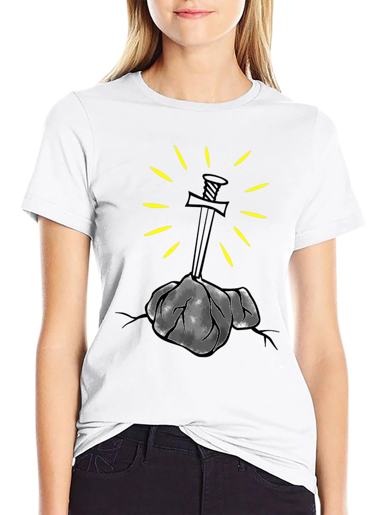 Sword in Stone Graphic Tee - Black