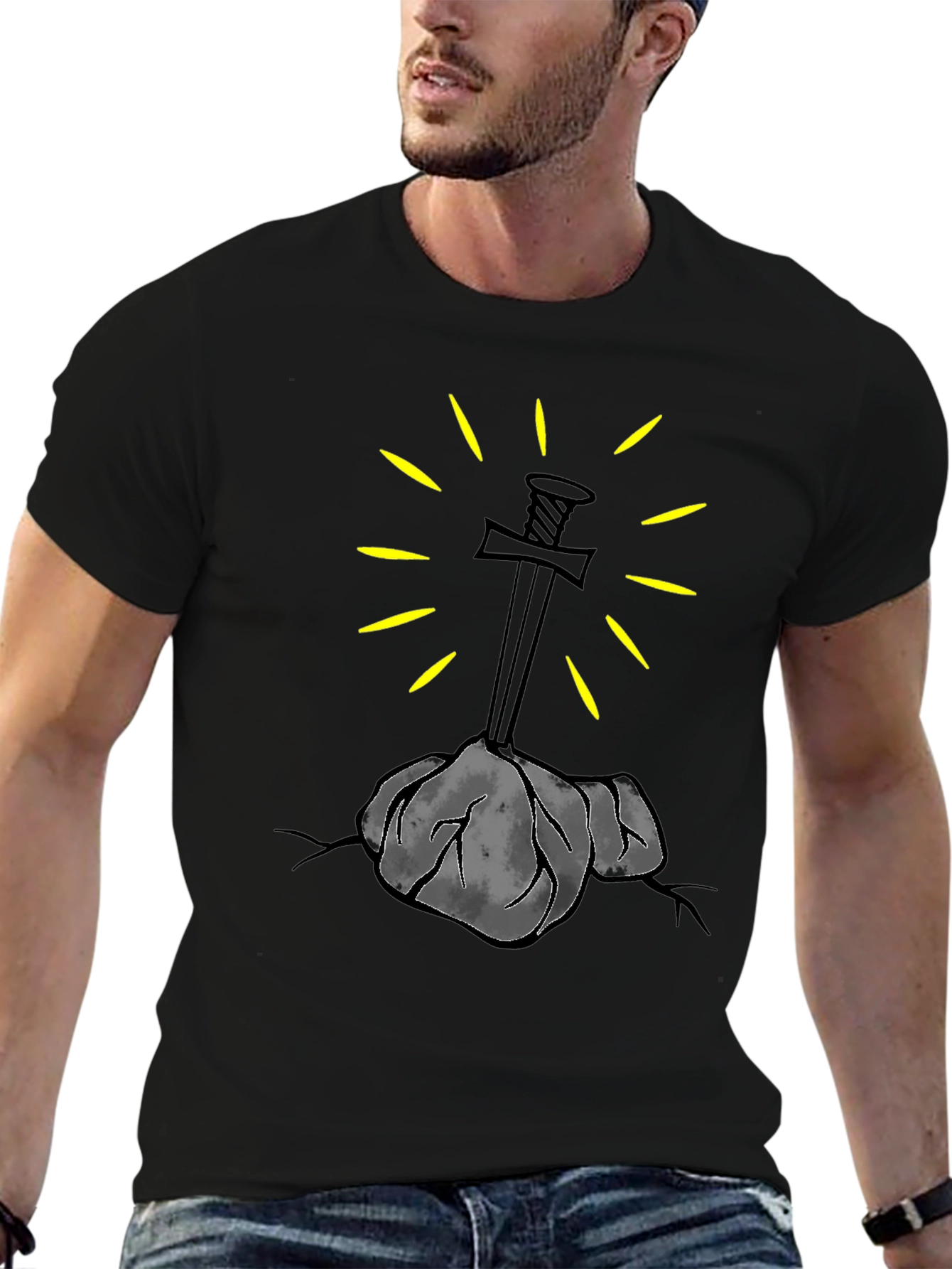 Sword in Stone Graphic Tee - Black