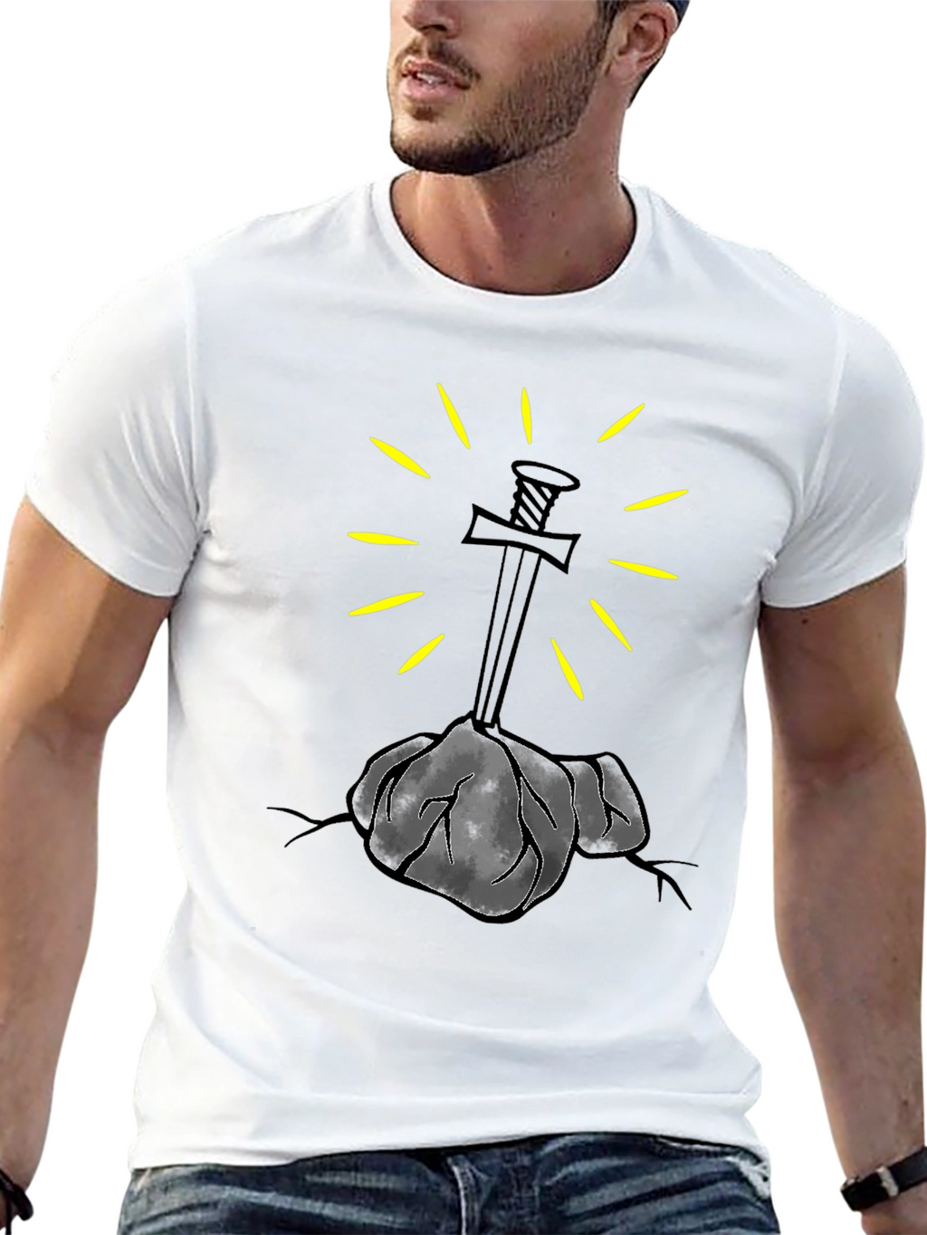 Sword in Stone Graphic Tee - Black