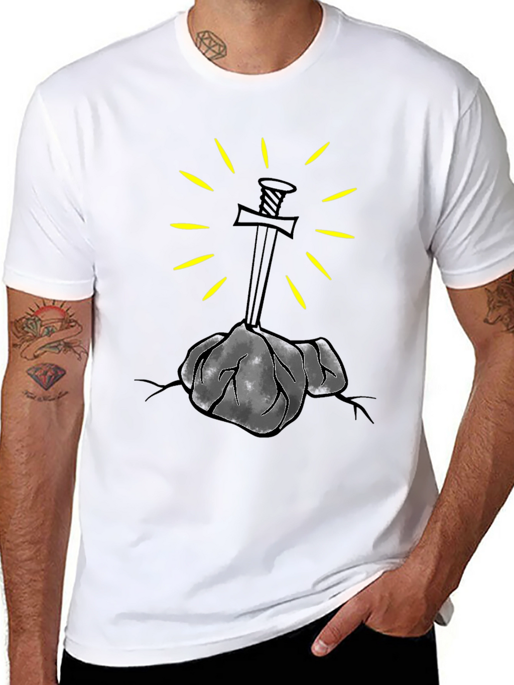 Sword in Stone Graphic Tee - Black