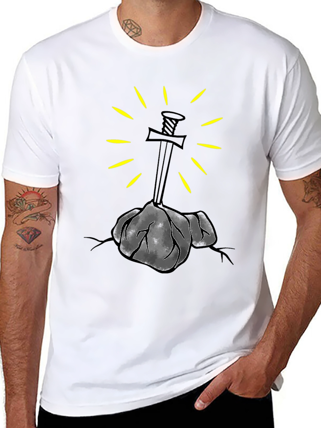 Sword in Stone Graphic Tee - Black