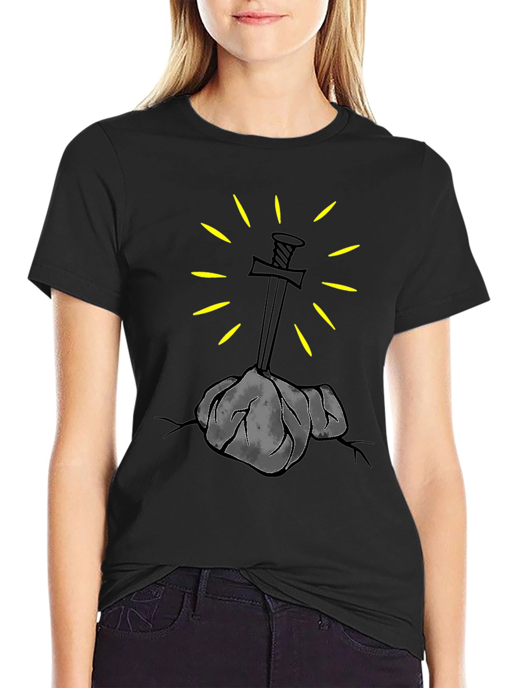 Sword in Stone Graphic Tee - Black