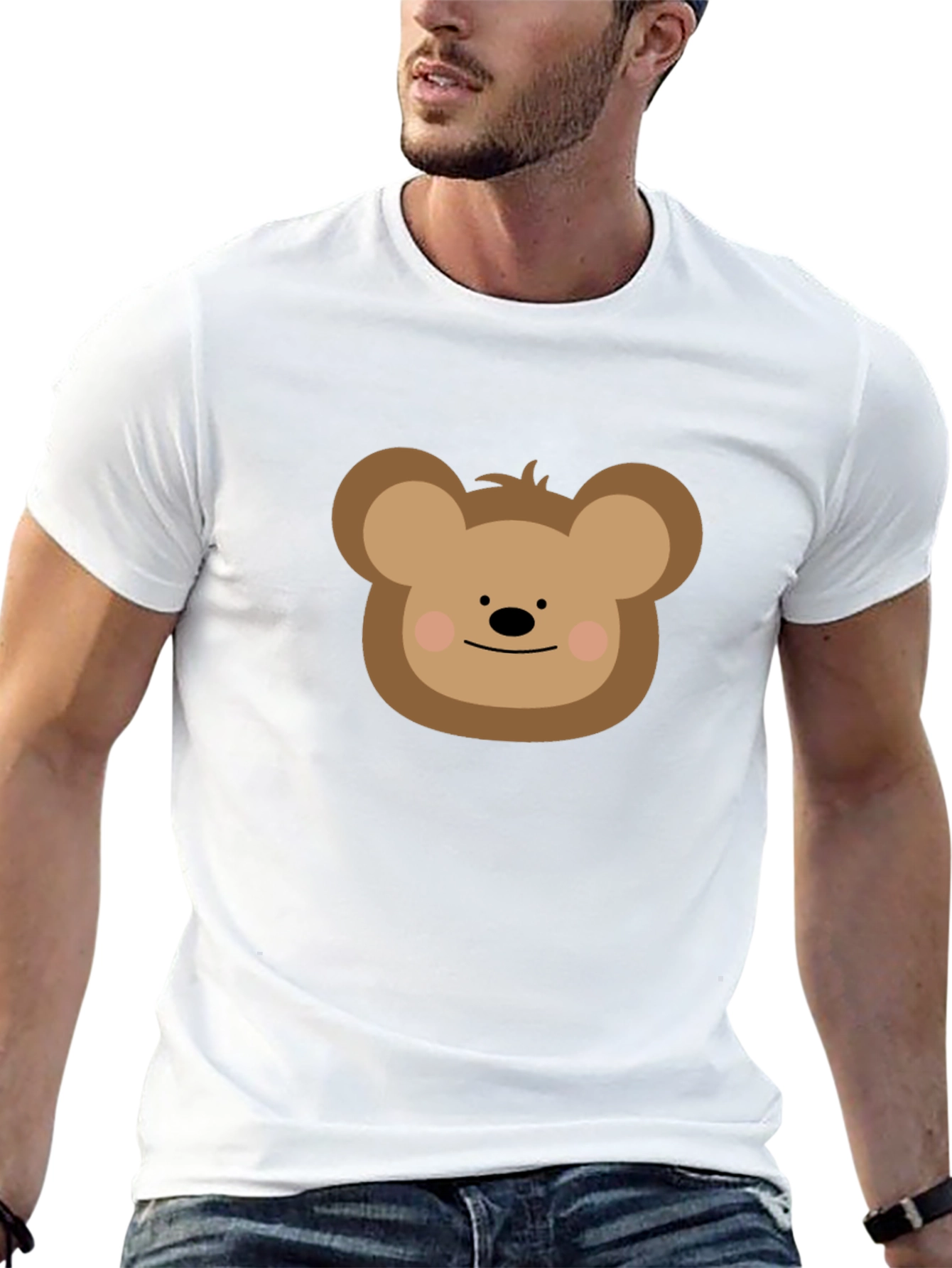 Cute Cartoon Bear T-Shirt - Black
