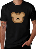 Cute Cartoon Bear T-Shirt - Black